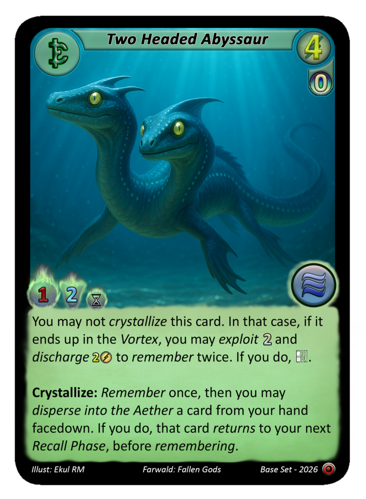 Two Headed Abyssaur, a creature submarine from Farwald